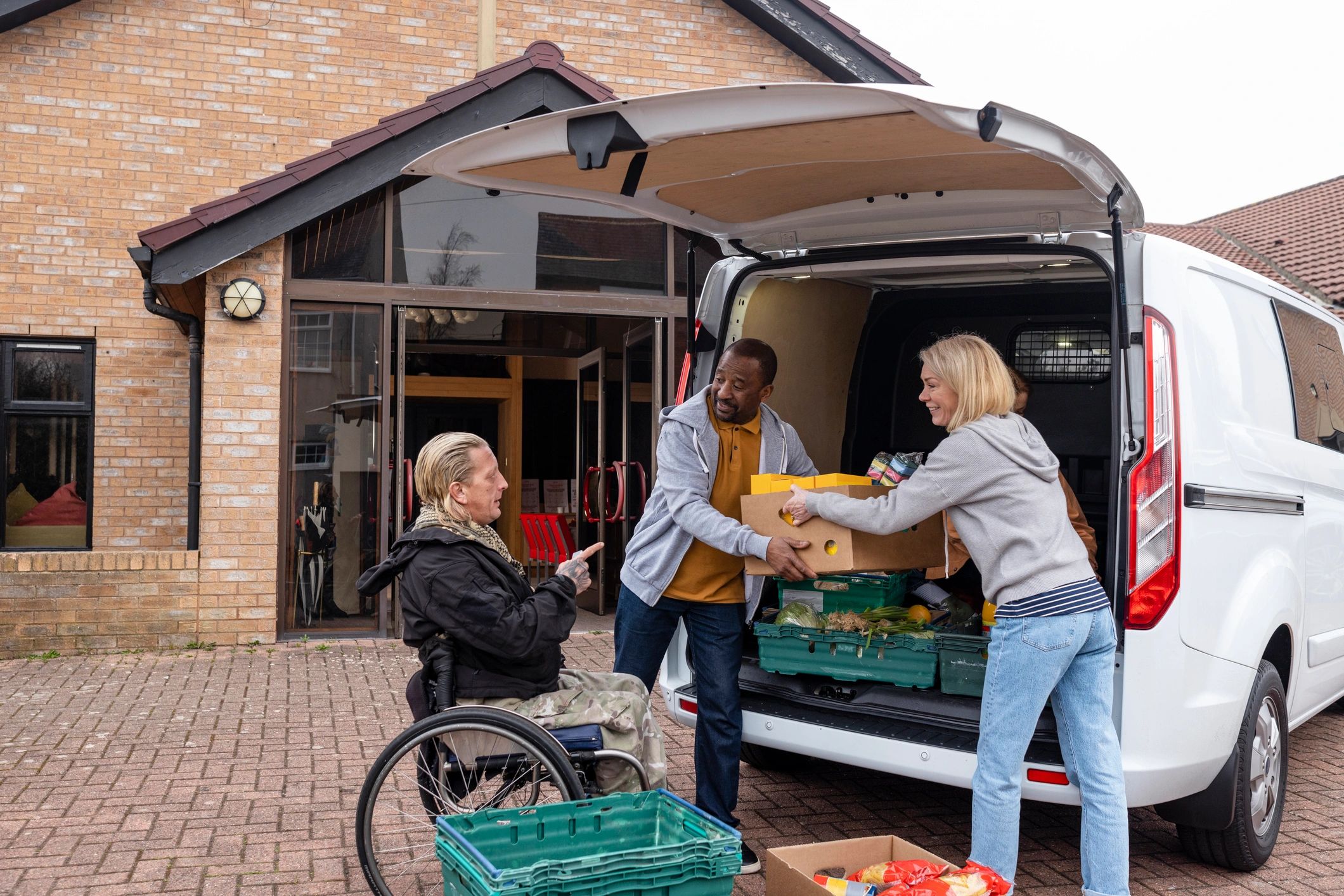 Volunteers working together to support their local community