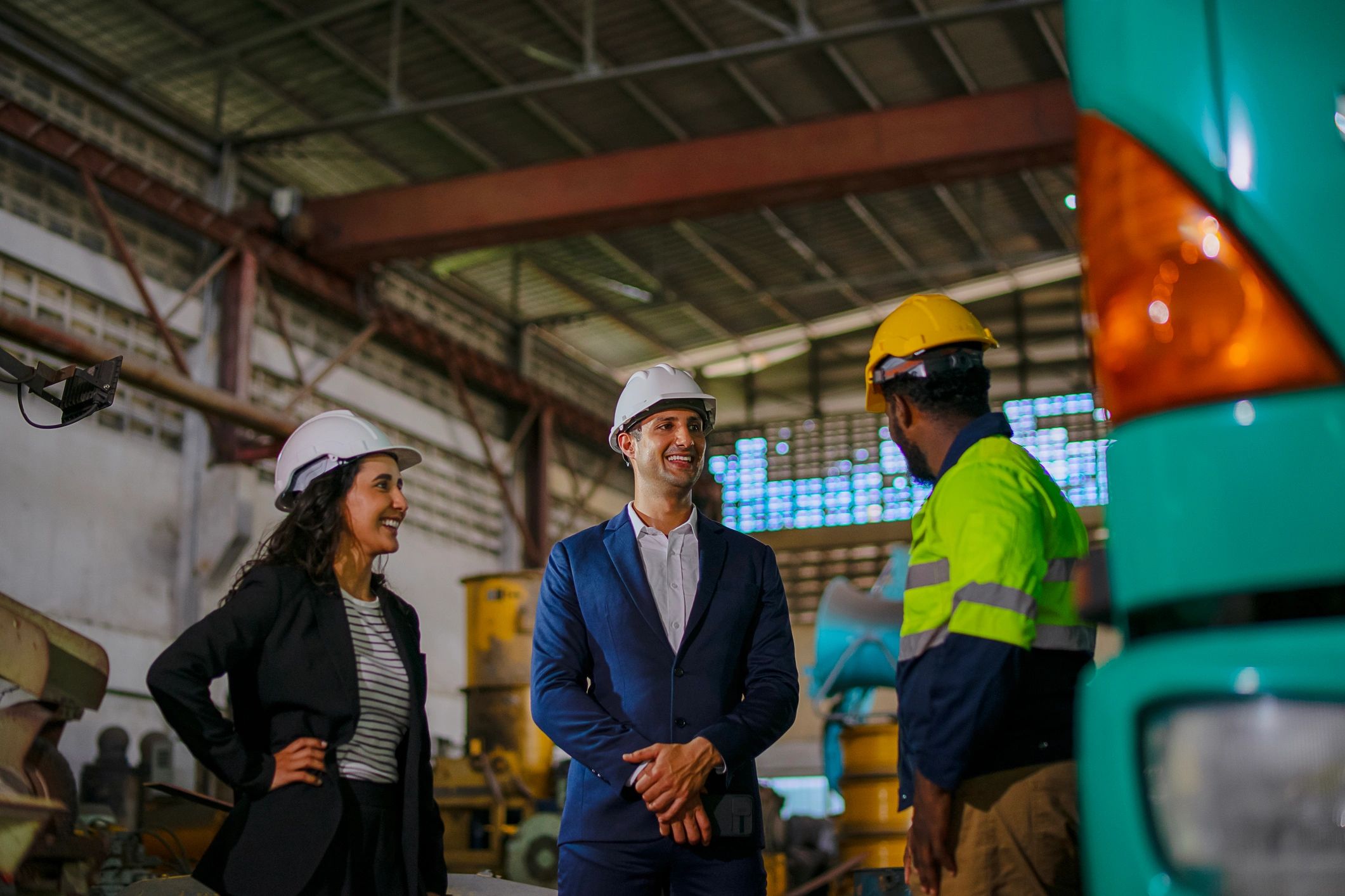 Engineer is meeting with business man at construction site.